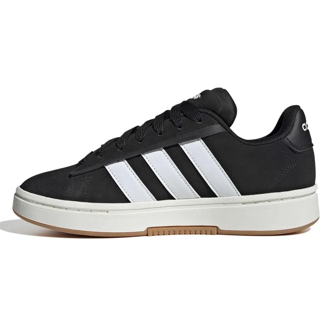 Tênis Adidas Grand Court Alpha Preto Feminino, vista lateral direita em fundo branco
